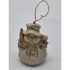 Snowman Bell Ornament White